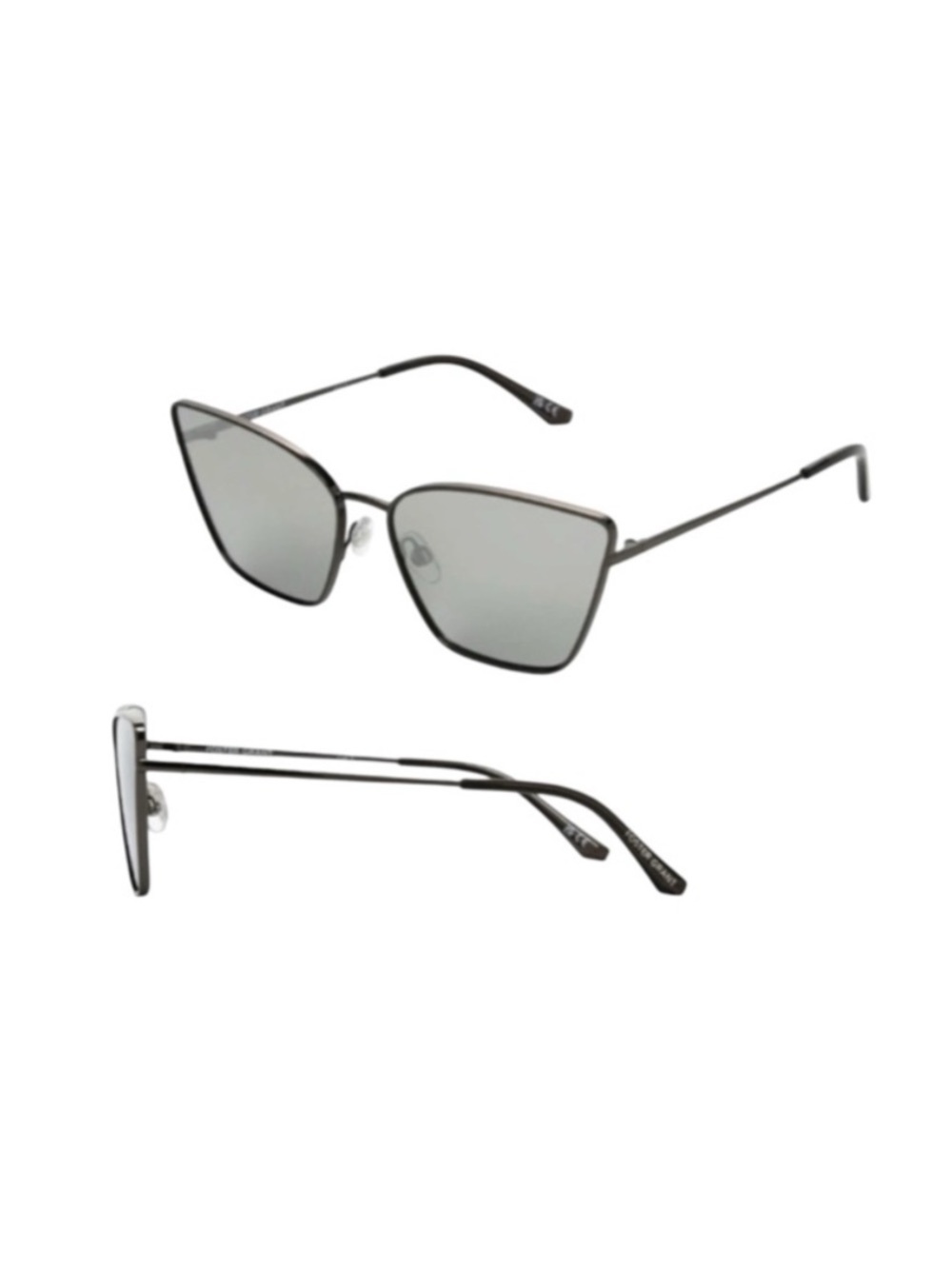 Foster Grant Gunmetal Cat-Eye Sunglasses with Silver Mirror Lenses - Picture 1 of 7